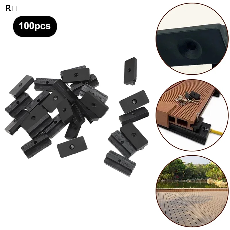 〔R〕100 Pcs Dovetail Composite Deck Clip Easy-assembly Outdoor Floor Yard Garden Outdoor Living Tools Accessories Secure〔Winter2〕