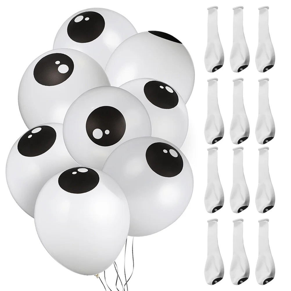 

200Pcs Halloween Eyeball Balloons Small 5 Inch White Latex Cartoon Style Eye Balloons Party Decorations Halloween Supplies