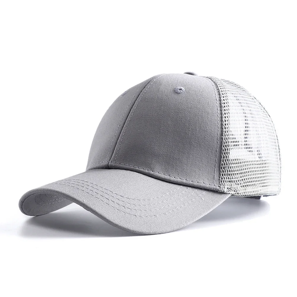 2024 New Summer Messy Hair Bun Ponytail Baseball Cap Mesh Snapback Cap Chapeau Femme Camouflage Trucker Hats for Women Gorras