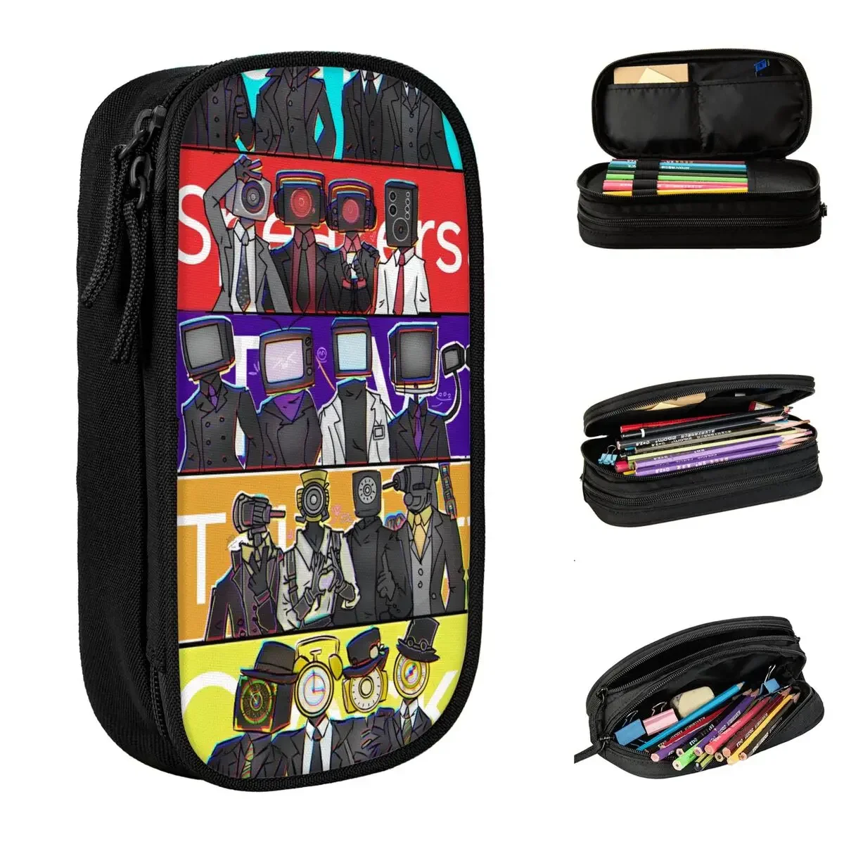 

Meme Skibidi Toilet TV Pencil Case Cartoon Pencilcases Pen Box Kids Large Storage Bags School Supplies Cosmetic Stationery