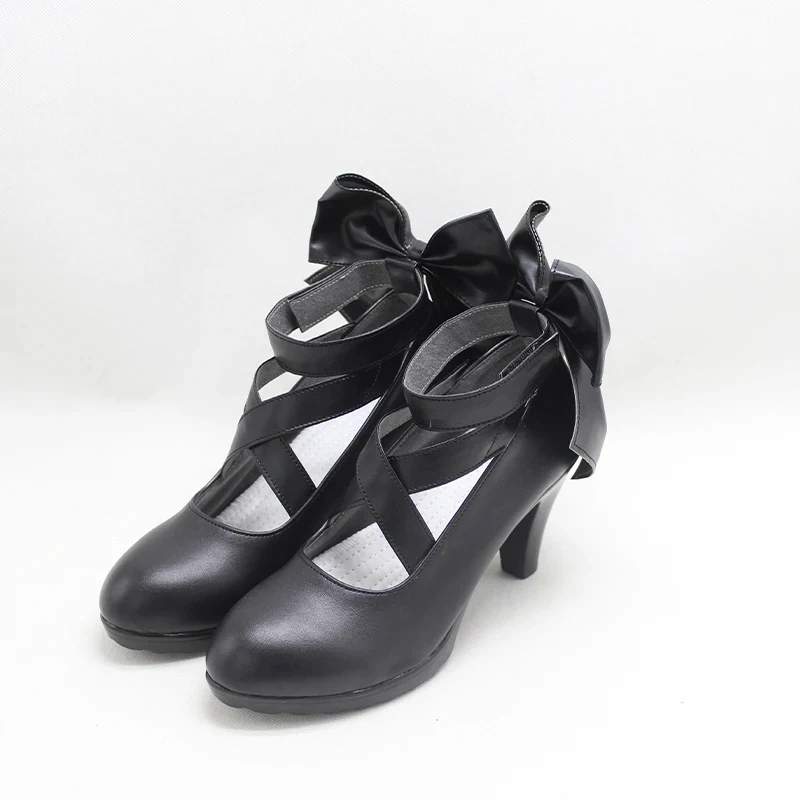 

ABC123Umamusume Pretty Derby Rice Shower Cosplay Bowknot Black Heels Halloween Party Carnival Role Play Shoes Wo5,j'8.k/4\