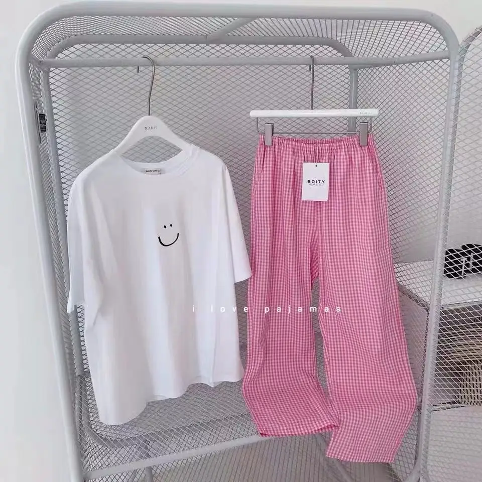 Summer New Ladies Pajamas Loungewear Sets Popular Spring and Autumn Short Sleeve Loungewear Female Student Sleepwear Loungewear