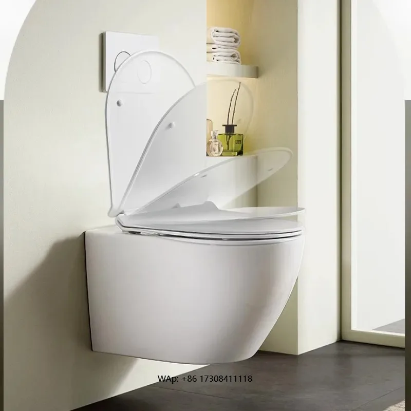 

Edgeless New Design Wall-mounted Ceramic Toilet Set for Bathroom Wall-mounted Toilet with Water tank