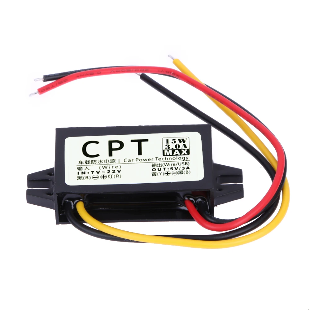 12 فولت إلى 5 فولت تيار مستمر إلى تيار مستمر محول 3A 15 واط محول التيار المباشر سيارة الجهد المخفض منظم ل مصباح ليد سيارة شاحنة قارب #2