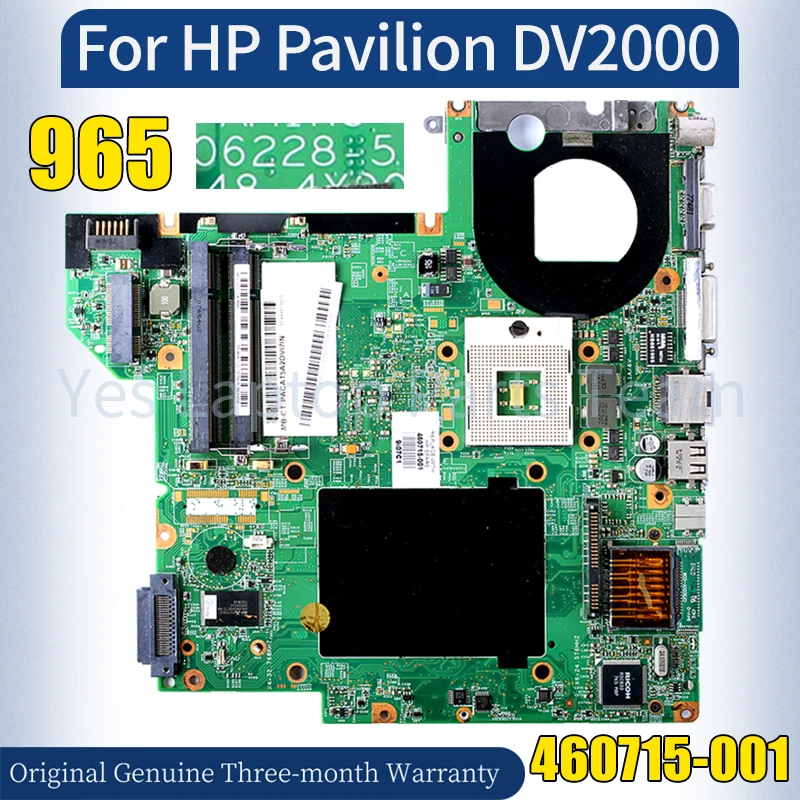 06228-5 For HP Pavilion DV2000 Laptop Mainboard 460715-001 965 Notebook Motherboard 100％ Tested