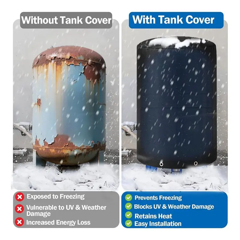 ABMH-غطاء خزان ضغط الآبار الدائري المعزول 24 بوصة عمق × 34 بوصة ارتفاع (5 ° F)، غطاء مضخة مياه سميك مكون من 3 طبقات #3