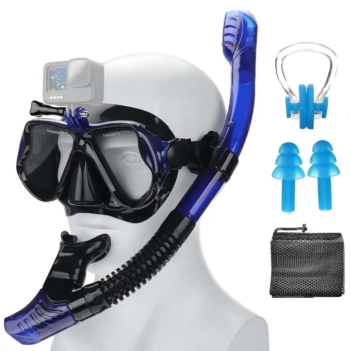 1Set Of Snorkeling Gear for Adults, 3 in 1 Adult Snorkel Set Professional Snorkel Mask for Women and Men Swimming Scuba Diving