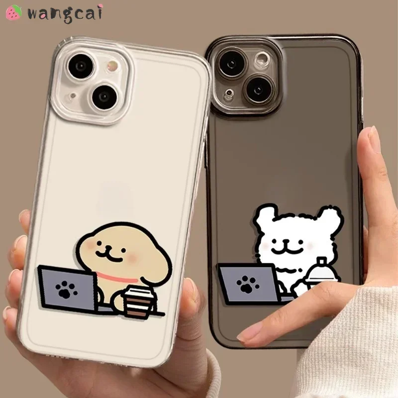 Etui na telefon Samsung Galaxy S20 S10 Plus Note 20 Ultra 10 Plus S20+ FE F23 M53 M51 M33 M31s Transparent Cute Dog Soft Cover