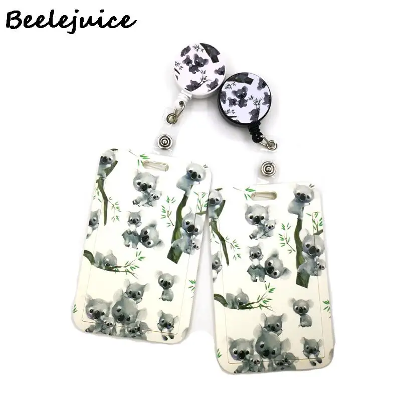 

Милая животная коала, милая модная Женская визитница, шнурок, Цветной Выдвижной бейдж, катушка, держатель для карт медсестры, врача