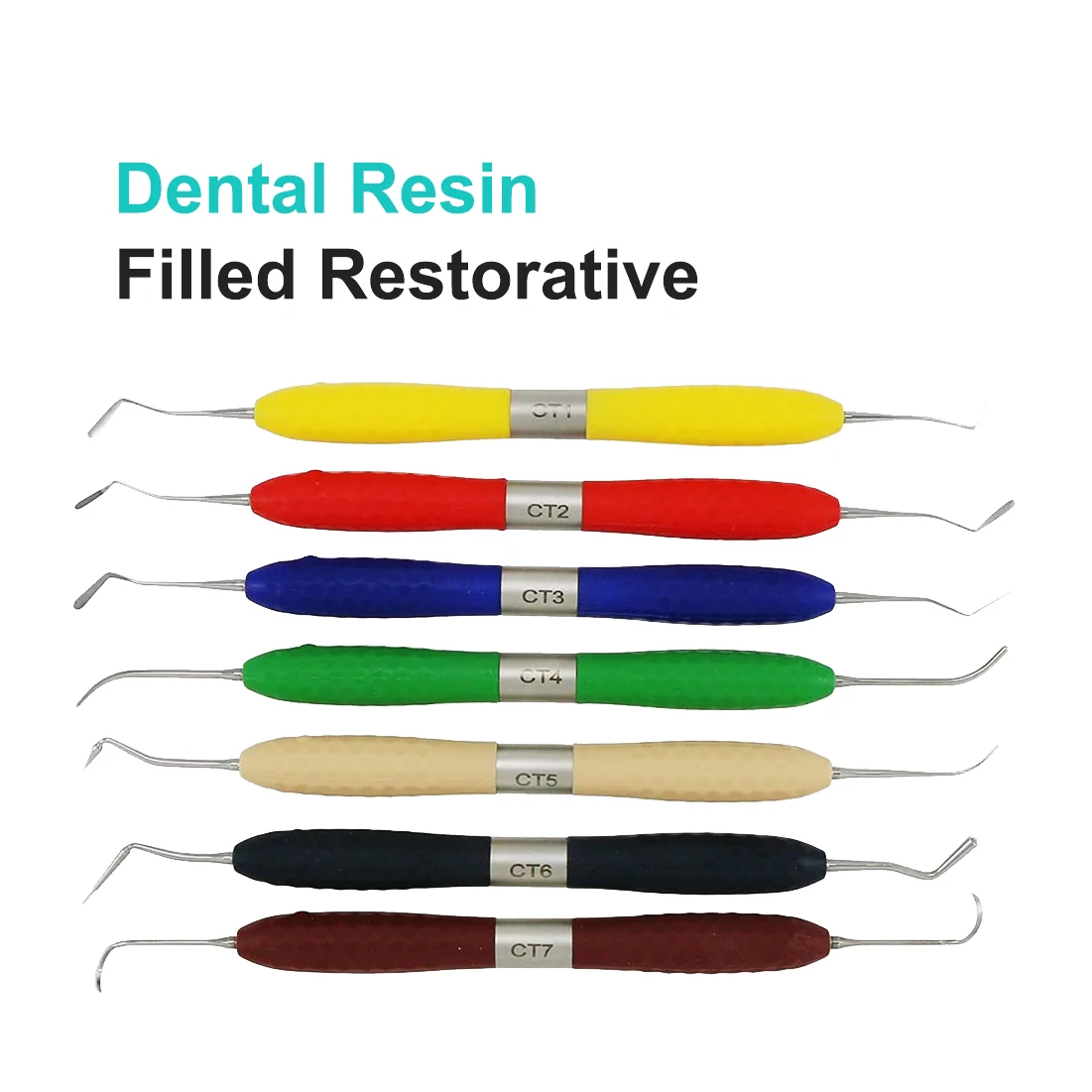 

Denspay 1pc Dental Resin Filled Restorative Instrument Filler Aesthetic Restoration Knife Silicone Handle Dentistry Tools Gifts