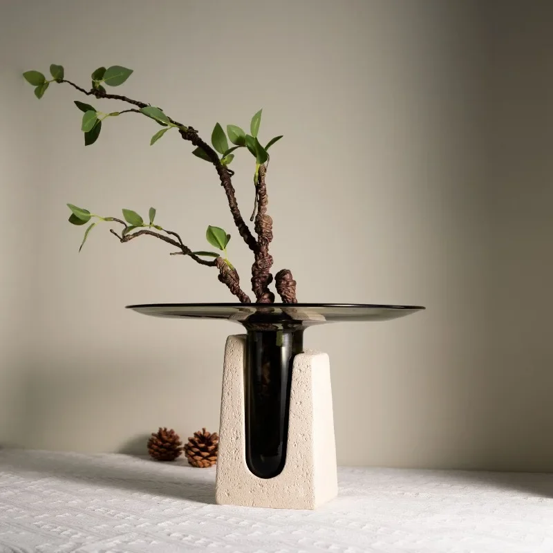Modern Glass Vases Living Room Coffee Table Vase Multifunctional Storage Flower Bottle Ornament Home Decoration Accessories