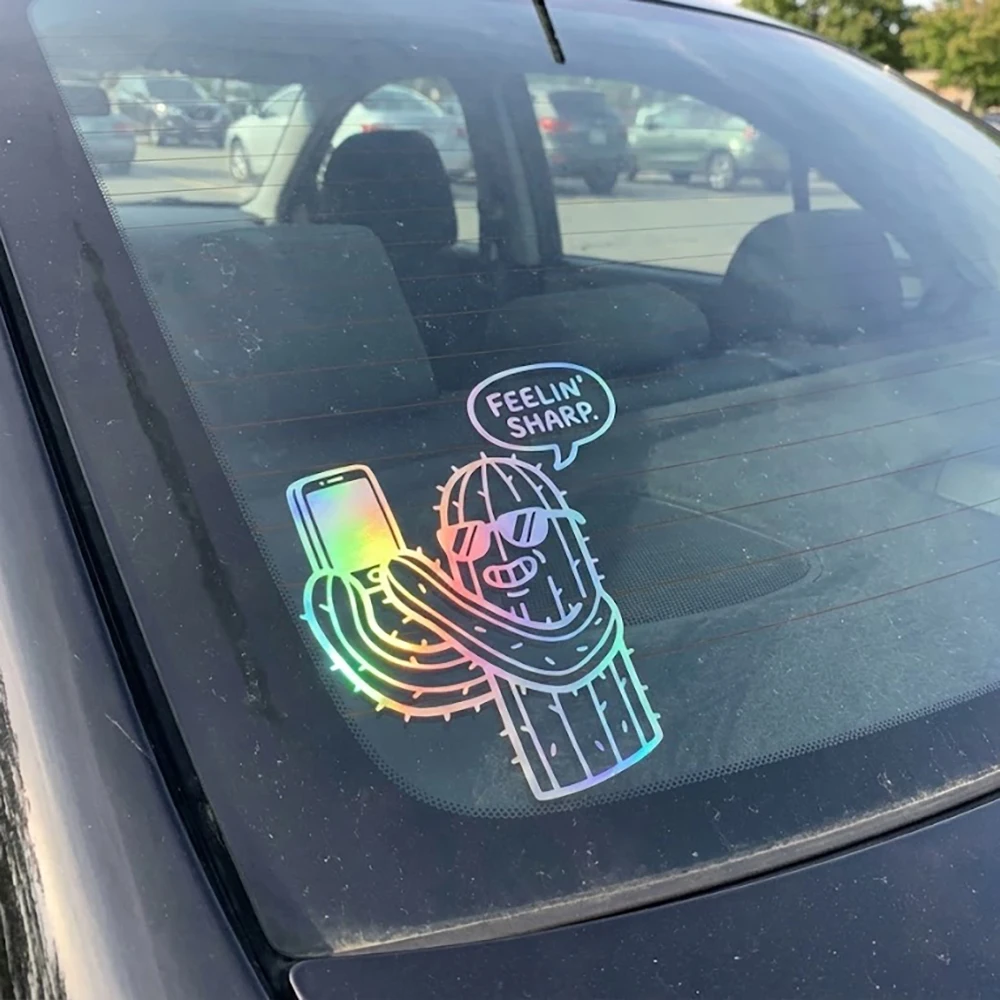Funny Cactus Selfie Car Windows Stickers Bumper Styling Vinyl Decals Decoration Accessories