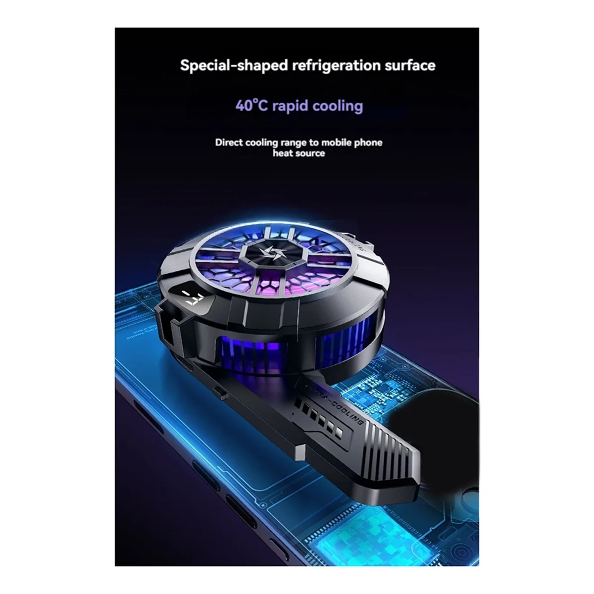 ARY-fSL33 Mobile Phone Cooling Fan, Semiconductor Magnetic/Back-Clip Game Cool Heat Sink for IOS &