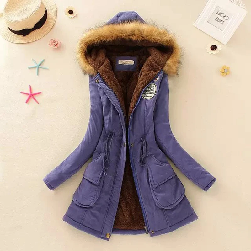 

New Winter Women Jacket Medium-long Thicken Plus Size 4XL Outwear Hooded Wadded Coat Slim Parka Cotton-padded Jacket Overcoat