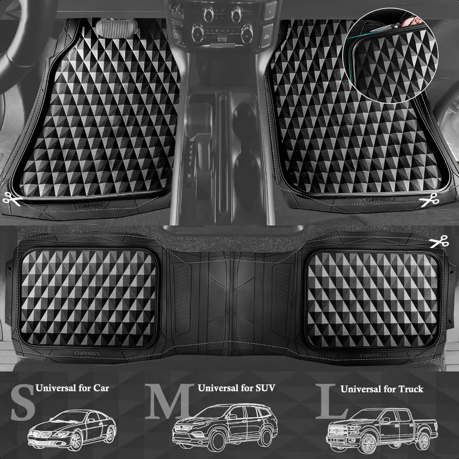 3 صف الحصير سيارة مطاطية شديدة التحمل DeepDish AllWeather لمدة 7 مقاعد 8 مقاعد 2nd and 3rd الحصير مقاوم للماء العالمي تقليم صالح #5