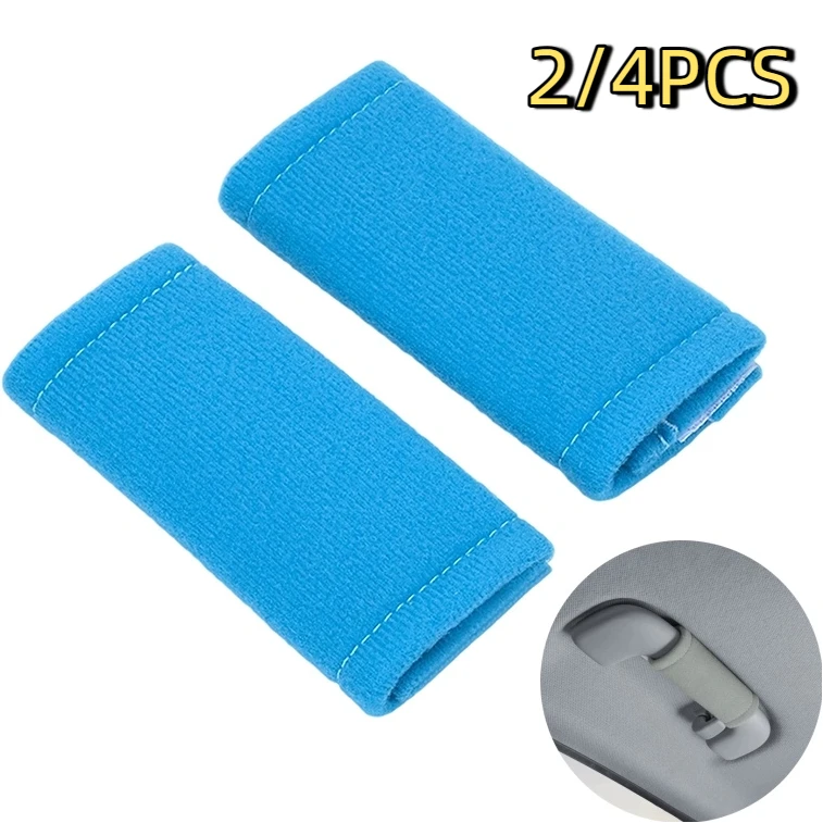 2/4PCS Soft Plush Car Roof Armrest Non-slip Car Handle Protector Pull Handle Cover Ceiling Handle Cover Auto Interior Supply