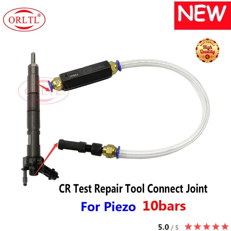 10bars Common Rail Injector Test Oil Return Check Valve Booster Valve with Tube Quick Connect Joint Test Repair Tool for Piezo