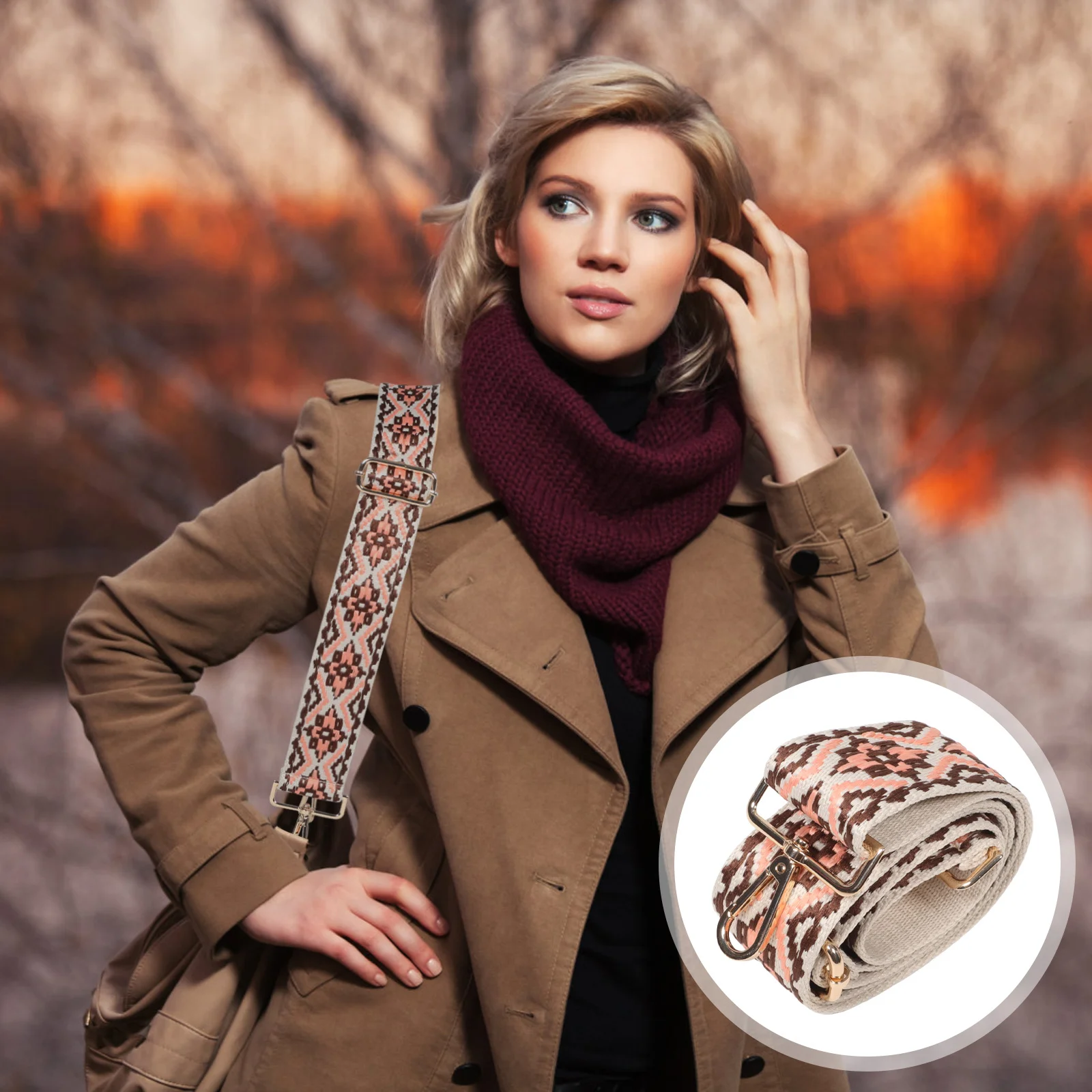 

Ethnic Style Adjustable Wide Shoulder Strap for Bags Stylish Embroidered Crossbody Purse Strap Bag Accessories Comfortable Tote