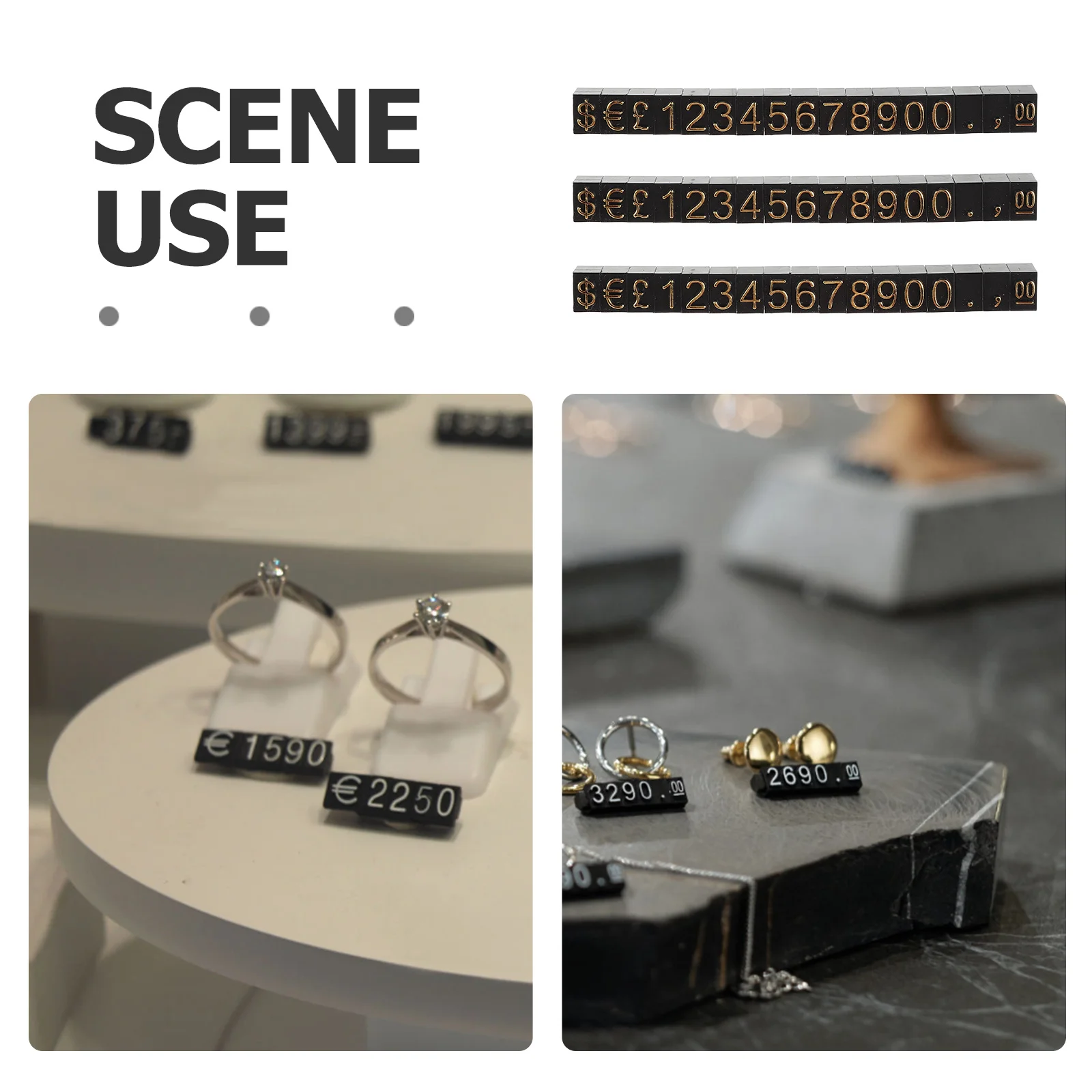 5 مجموعات من كتل مكعبات شارة السعر، مجموعة مرنة من مكعبات عرض أسعار المجوهرات لمتجر البيع بالتجزئة، حامل عرض رقم العداد #3