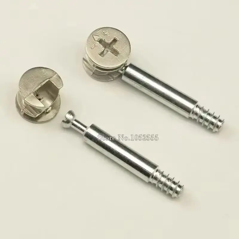100Sets 2 in 1 Furniture Connecting Nut and Bolts Fittings Bed Wardrobe Furniture Accessory Screw Rod + Eccentric Wheel K230