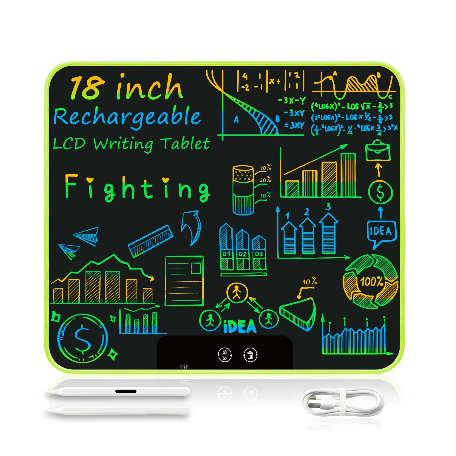 Lcd escrita tablet 18 Polegada desenho tablet almofadas de escrita placa pintura eletrônica apagável desenho doodle almofada para crianças adultos