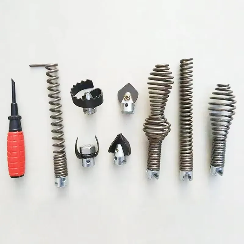 

9PCS/Set 16mm Diameter Pipeline Dredge Device Spring Drill Machine Tool Pipe Dredge Cutter Heads Connector Dredge Accessories