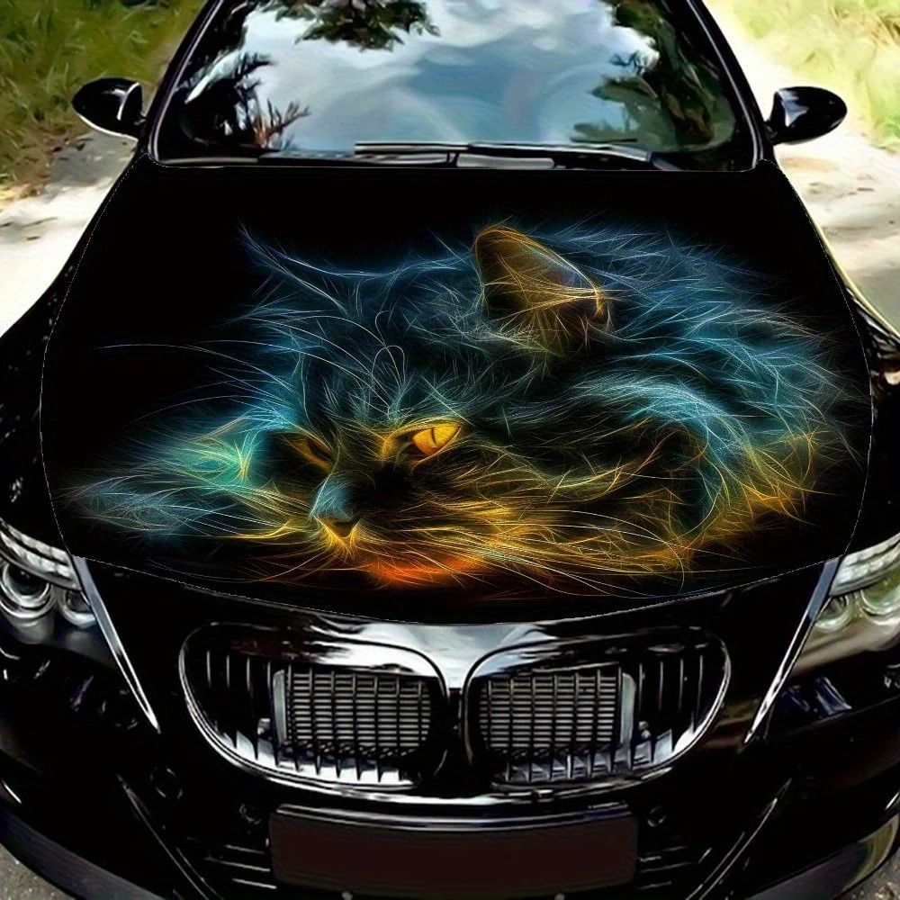 

Cool Colorful Cat Car Hood Sticker Wrap Vinyl Film Hood Sticker Sticker Car Hood Protective Film