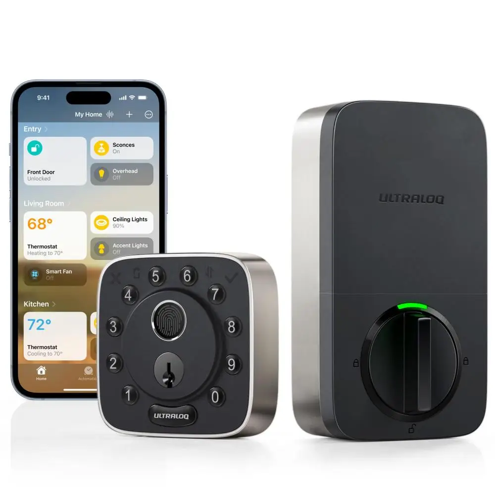 Fingerprint Smart Lock Apple HomeKit WiFi Keyless Entry Siri Alexa Google EKey Code Share Bolt Deadbolt IP65 Dust Weatherproof