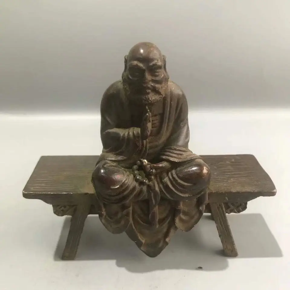 

Bodhidharma old pulp bench sitting statue furniture Buddha hall offerings