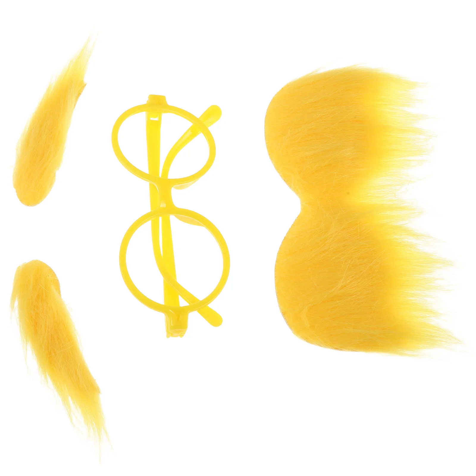 

1Set Yellow Costume Glasses Mustache Eyebrows Plastic Funny Party Accessories Fake Beard Photo Booth Props Masquerade Cosplay