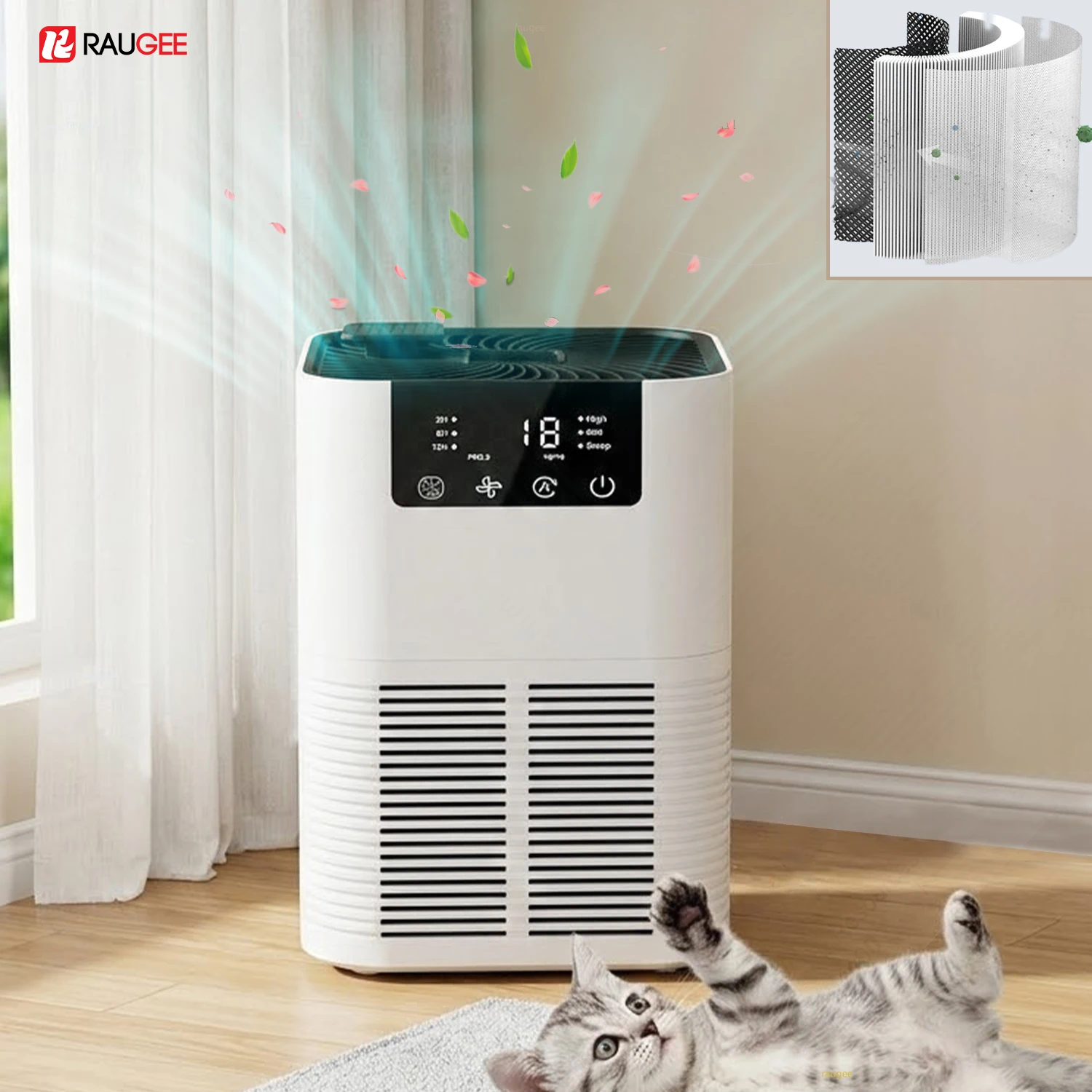 Air Purifier Portable Desktop Smoke Air Freshener Odor Remover USB Air Cleaner Household HEPA Filter Efficient Air Purifying