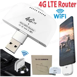 4G Type-C USB WIFI Dongle LTE Nano Sim Card Mobile Router Portable Wireless Hotspot Modem Router for RV Travel Vacation Camping