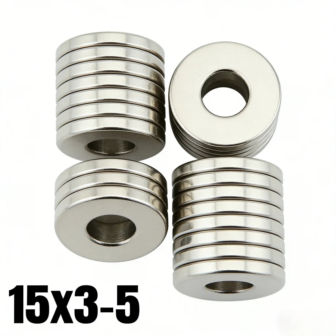 15x3-5mm N35 Super Strong round Neodymium Magnet with Holes Powerful Permanent Ndfeb Magnetic Imans for Refrigerator