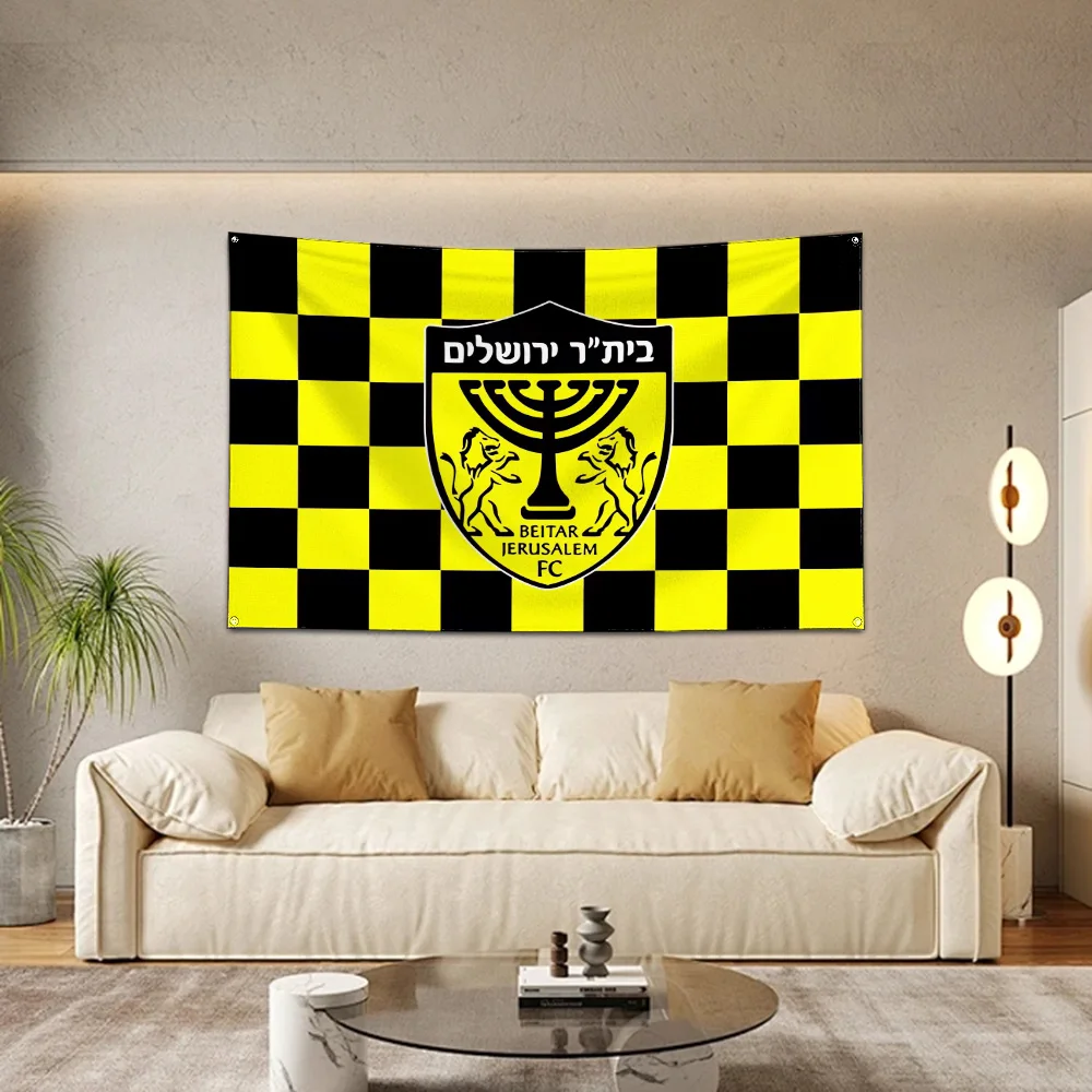 Half FC Israel Beitar J-Jerusalems ISR IL  Flag Polyester Digital Printing Banner For Garage or Out door Decoration