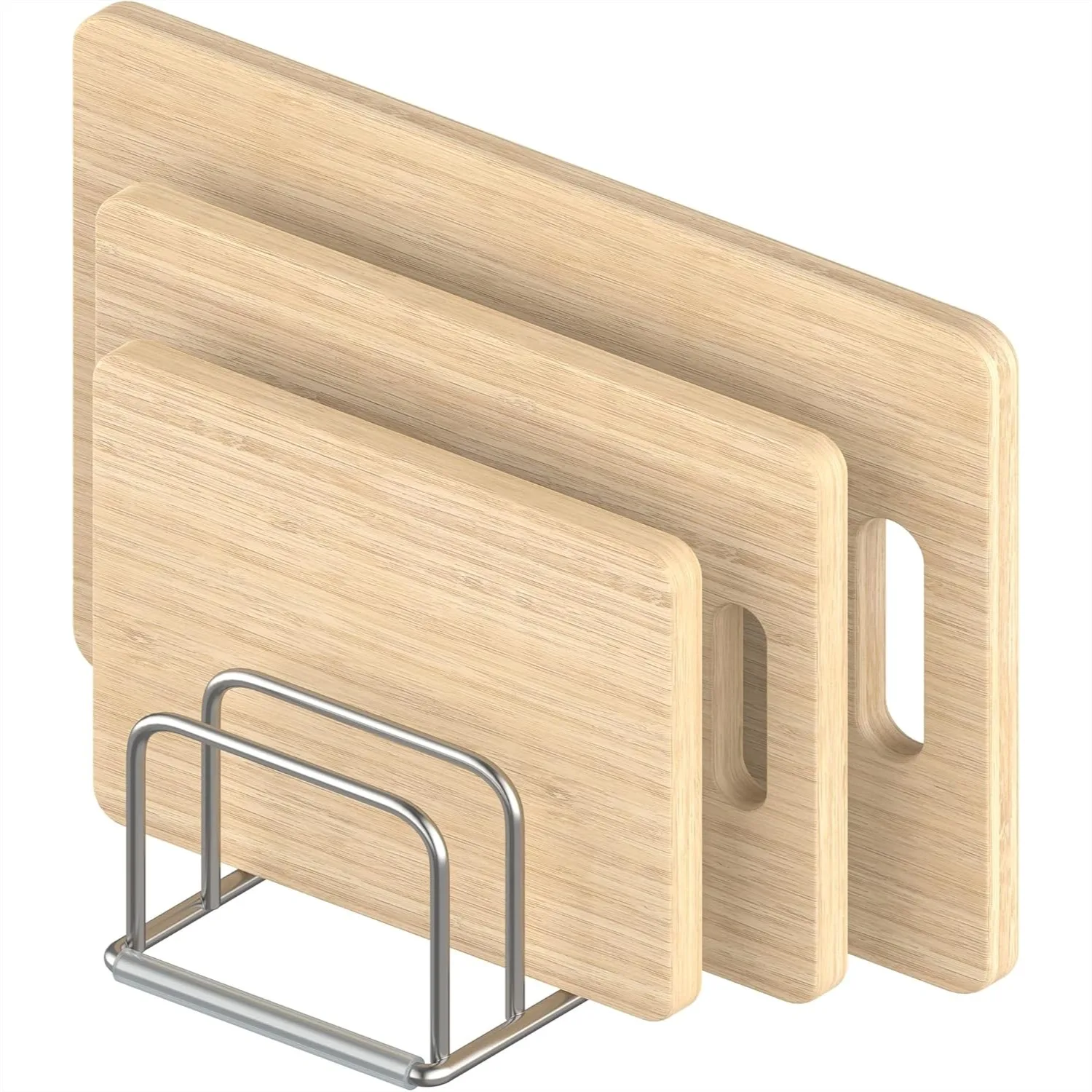 

Cutting Board Organizer Stand, 304 Stainless Steel Chopping Board Holder for Countertop, 4 Slots 1.0 Inch Wide