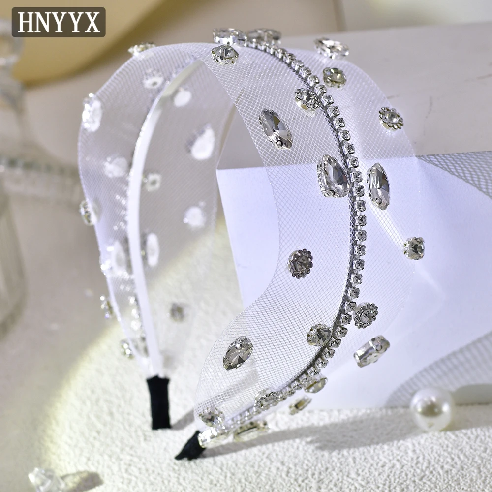 YunLaPan Handmade Lace Openwork Rhinestone Bride Hairband Bohemian Style Ladies Banquet Party Hair Accessories YXA04