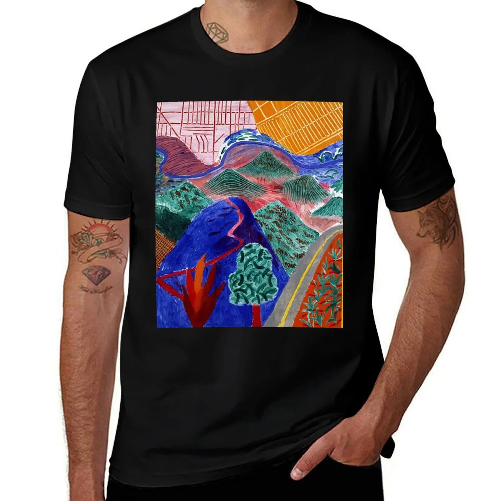 

David Hockney T-Shirt Casual All Match Tee Shirt for Men