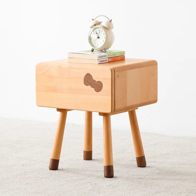 

Kid Bedroom Wooden Bedside Table butterfly Bow Nightstand with Drawers Chest Bedside Cabinet