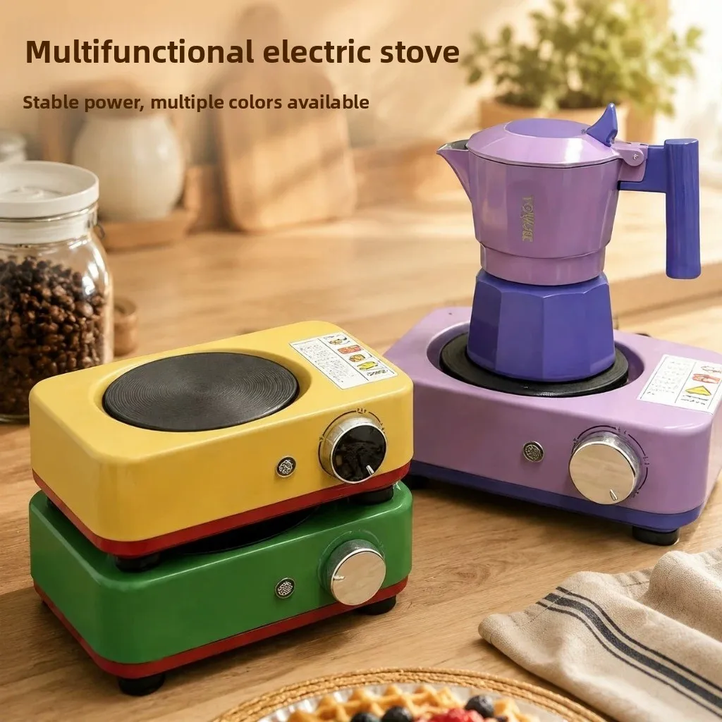 Multifunctional Electric Hot Plate 500W 5-Level Temp Adjustable Mini Stove for Moka Pot Tea Coffee Warmer