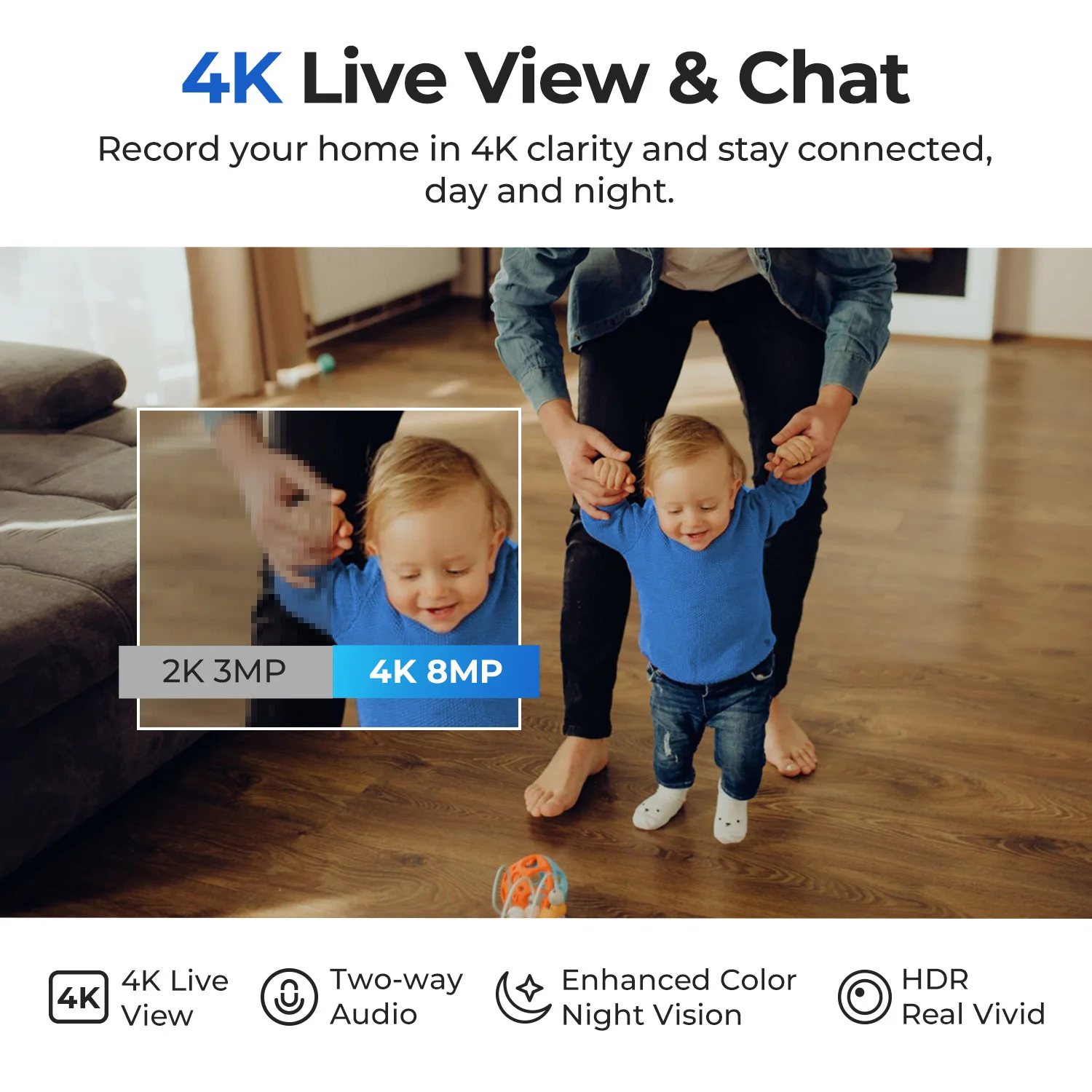 IMILAB C40 4K กล้องรักษาความปลอดภัย 5G WiFi การเฝ้าระวังในร่มสำหรับเด็ก/ทารก/สัตว์เลี้ยง PTZ พร้อมคนสัตว์เลี้ยงติดตาม AI ที่ทรงพลังการตรวจจับ
