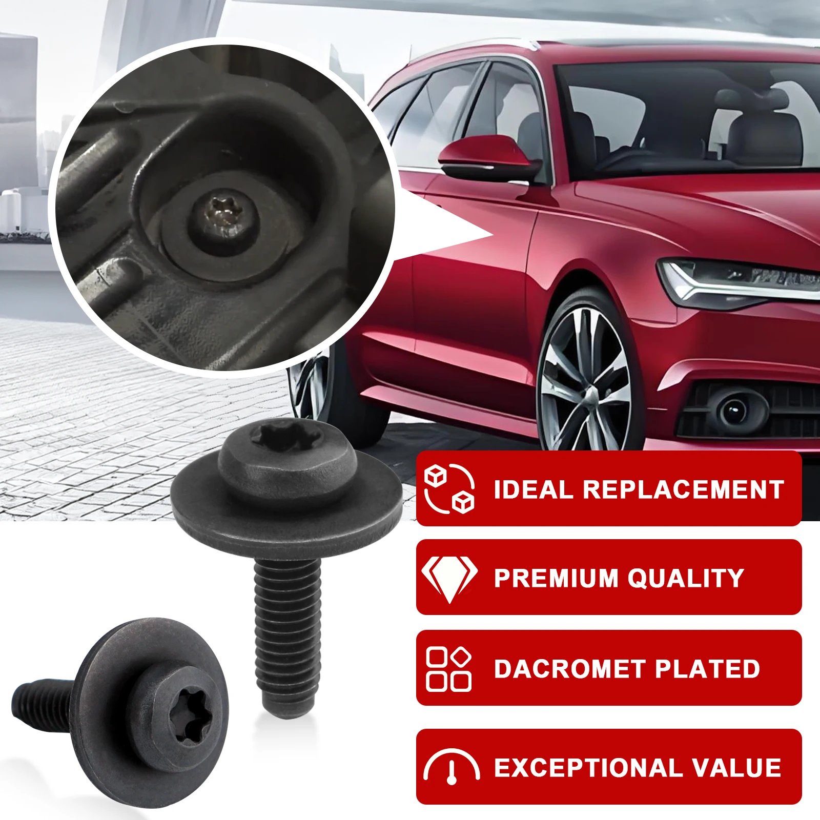 Audi A4 için S4 Q5 Q7 A6 A7 A5 A8 R8 Volkswagen VW Passat B5 Golf için 2010-2012 Torx yuvarlak başlı vida cıvata yıkayıcı ile N90683302