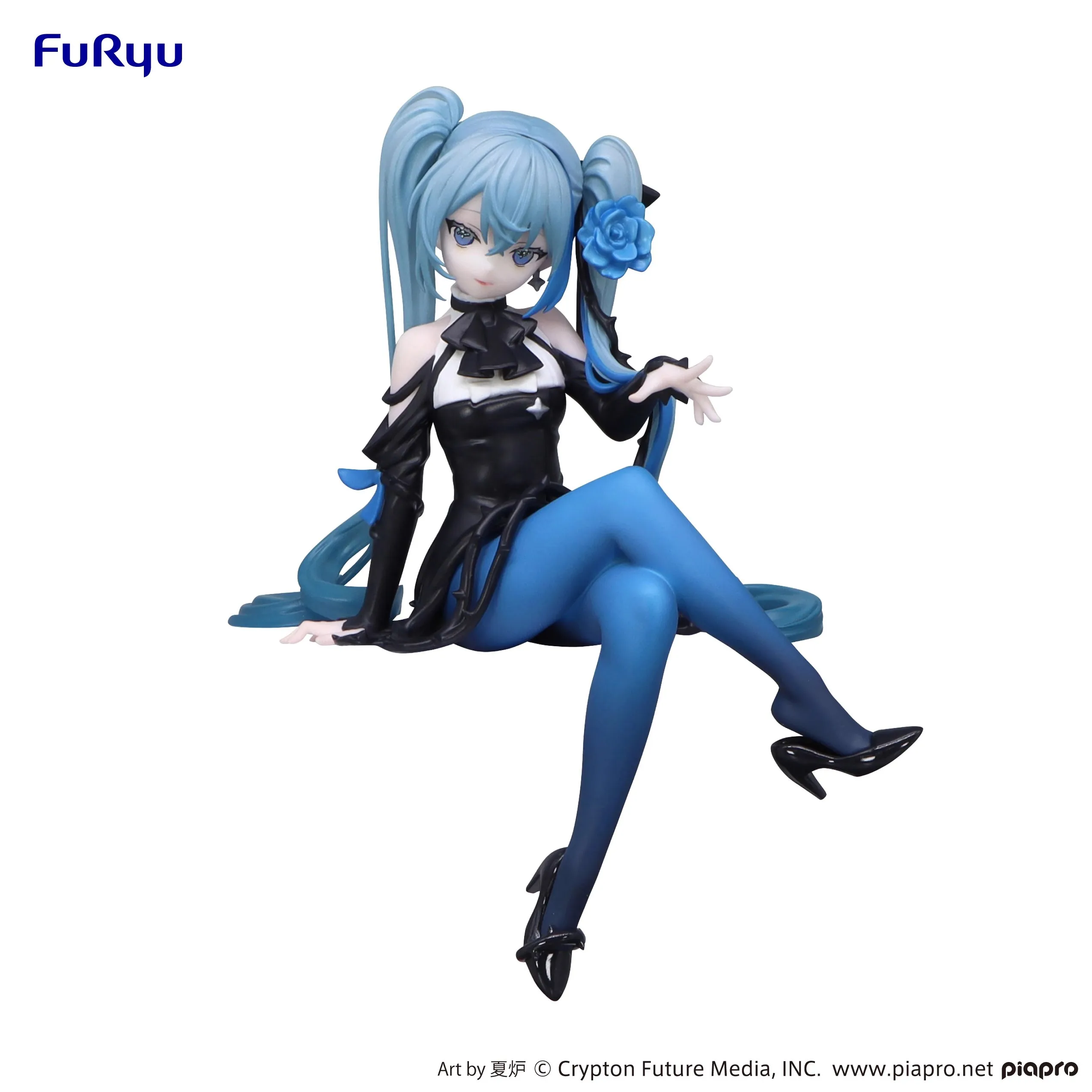 Figurine d'Action Authentique Vocaloid Hatsune ku, Rose Bleue, Fleur Dégradée, Modèle de Collection, Jouet Décoratif Gk