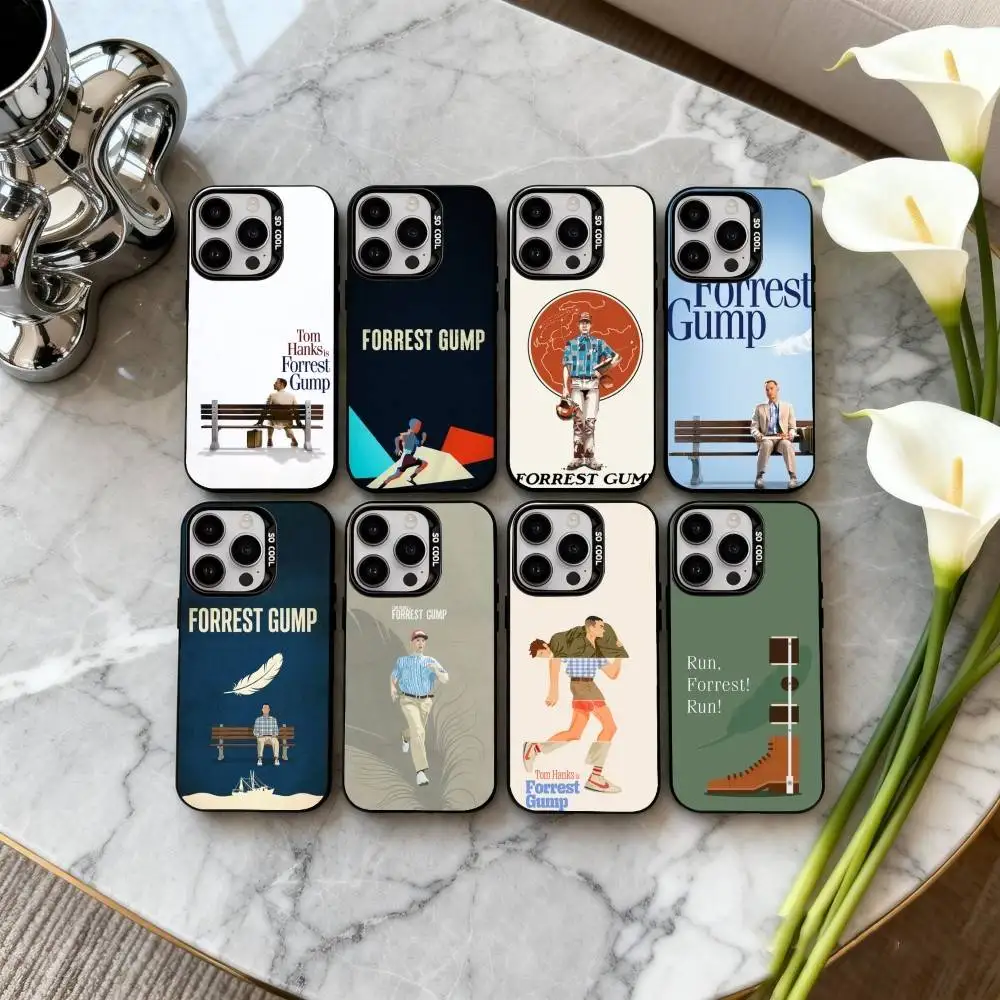 

F-Forrest Film G-Gump Phone Case For iPhone17,16,15,14,13,12,11 Plus,Pro Max Candy Silver Plated Inside Cover
