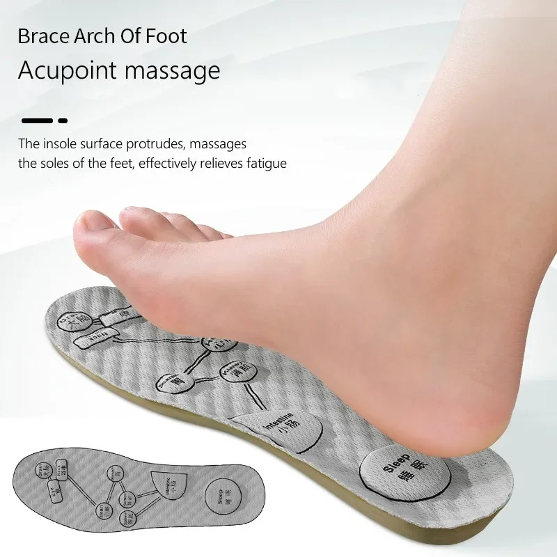 Massagem Acupoints Arch Support Palmilha para Sapatos, Modelo de Fascite Plantar, Palmilhas Desodorantes Saudáveis para Homens e Mulheres, Sapato