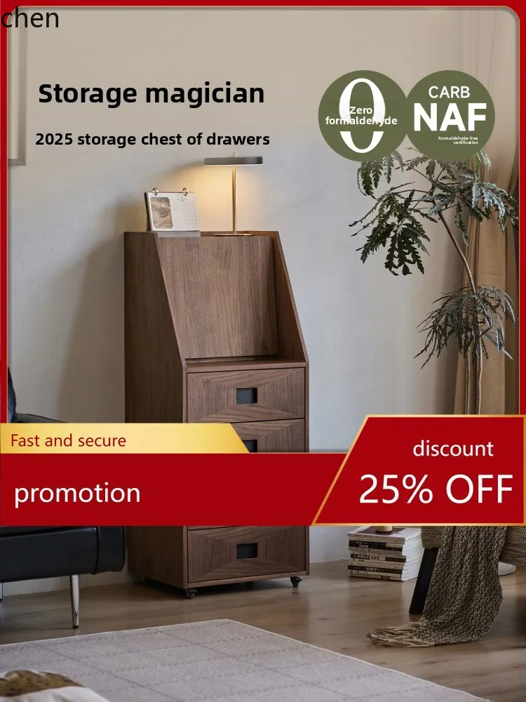 

HT Vintage Style Cabinet Storage Bedroom Organizer Bedside Cabinet Living Room Wall-Mounted Home Use Four-Drawer Cabinet