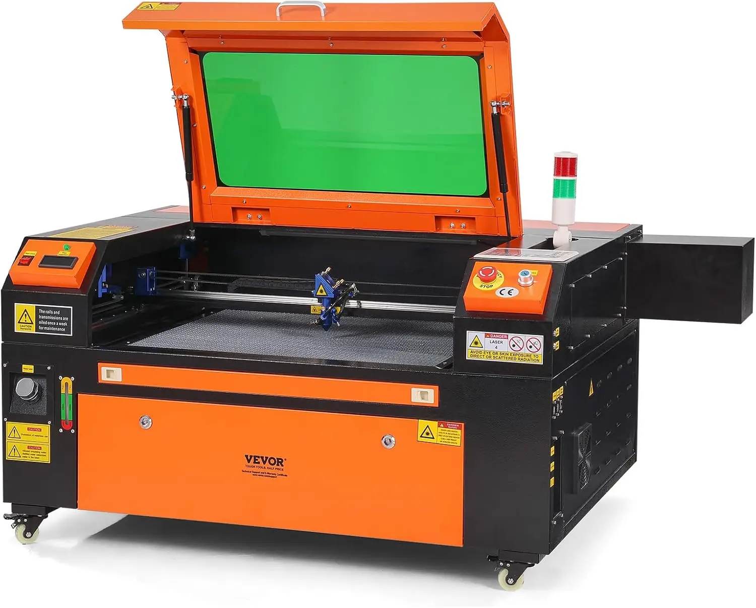 80W CO2 Laser Engraver, 20 x 28 in, 19.7 IPS Laser Cutter Machine with 2-Way Pass Air Assist