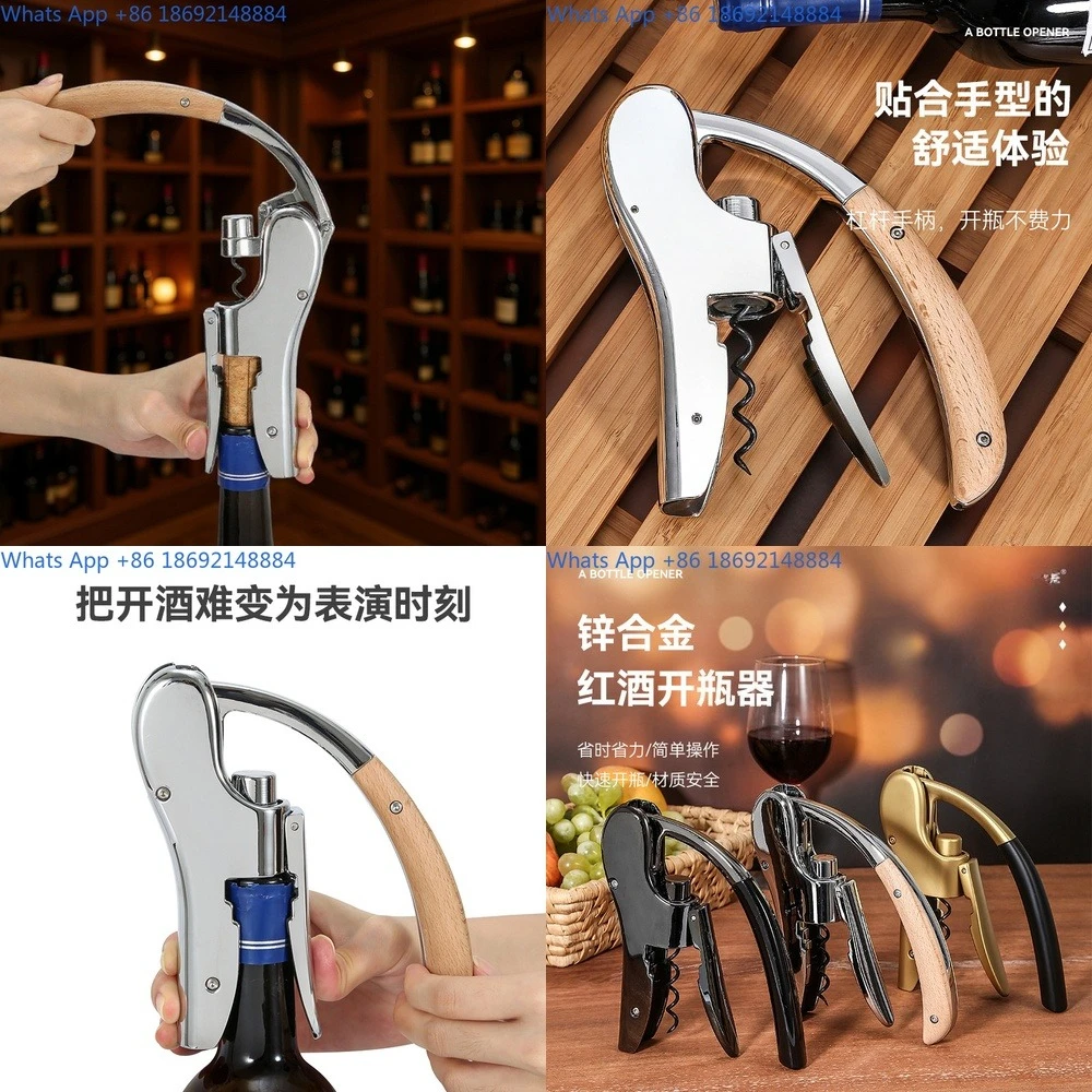 Automatic Stainless Steel Wine Opener Portable Bottle Opener with Foil Cutter for Home Use