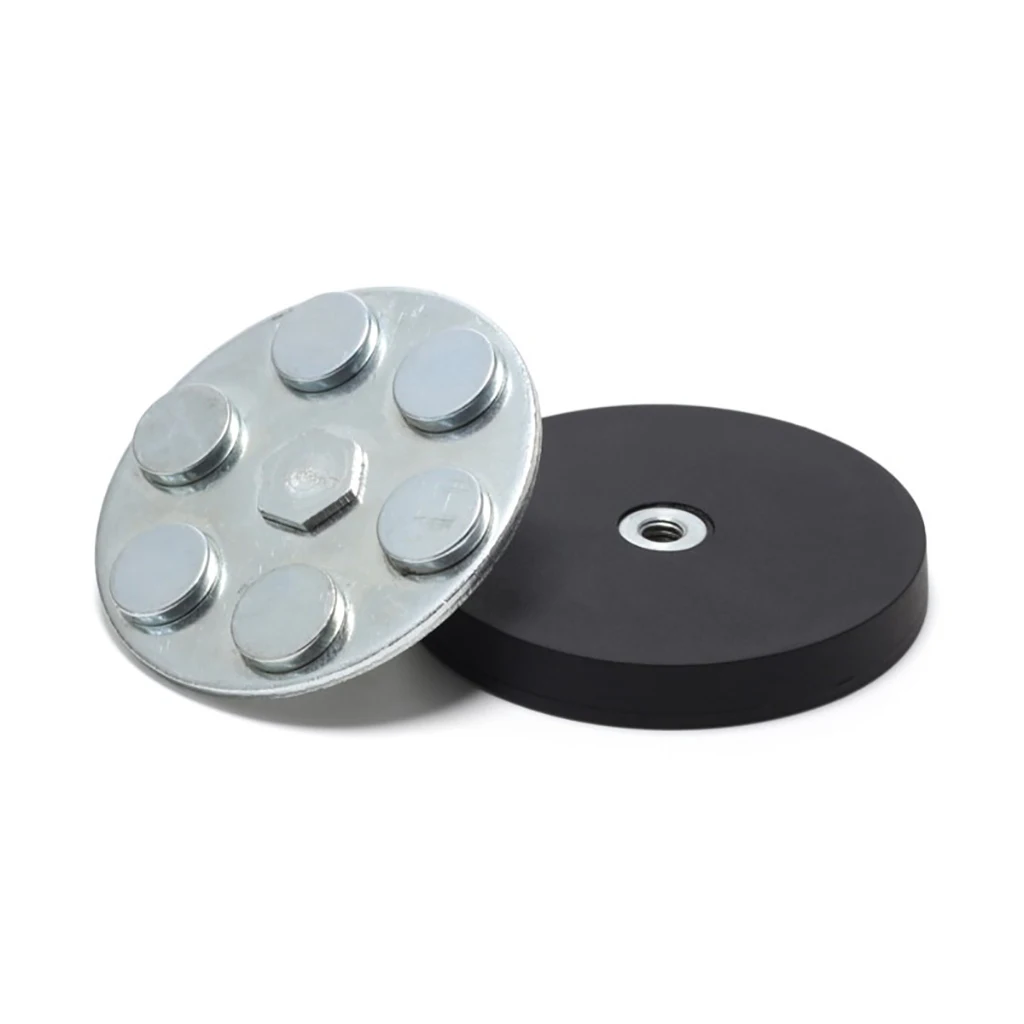 1x starker magnetischer Magnet, runde, gummibeschichtete Basis, D36 mm, 1/4 M4, M5, M6-Halterung für Spiegelreflexkamera, Autodach, LED-Lichtleiste, Halterung – Detail 2