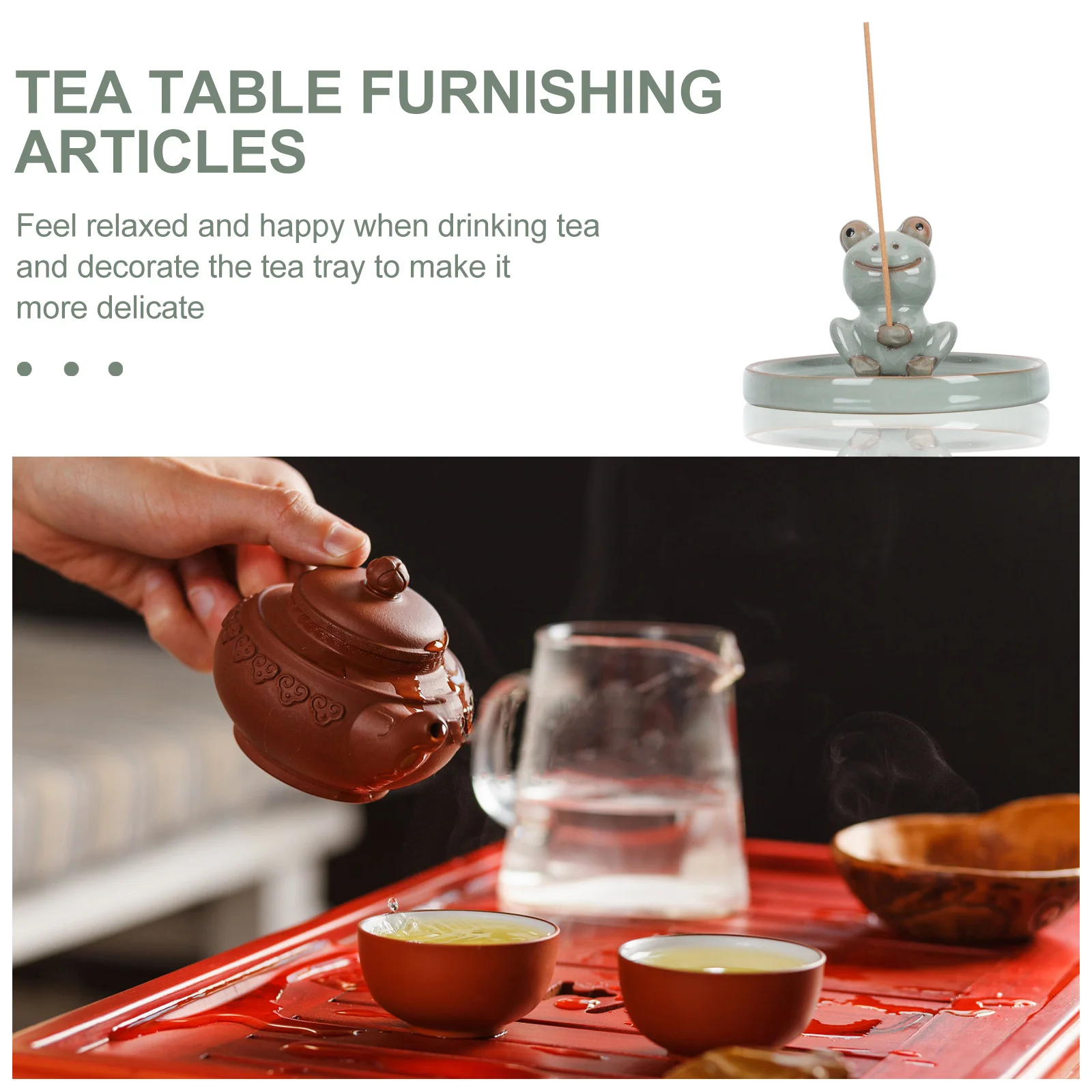 

Line Incense Stick Holder Frog-Shaped Decorative Ceramic Incense Burner Fine Craft Desktop Ornament Tea Pet Frog-Shaped Tea Pet