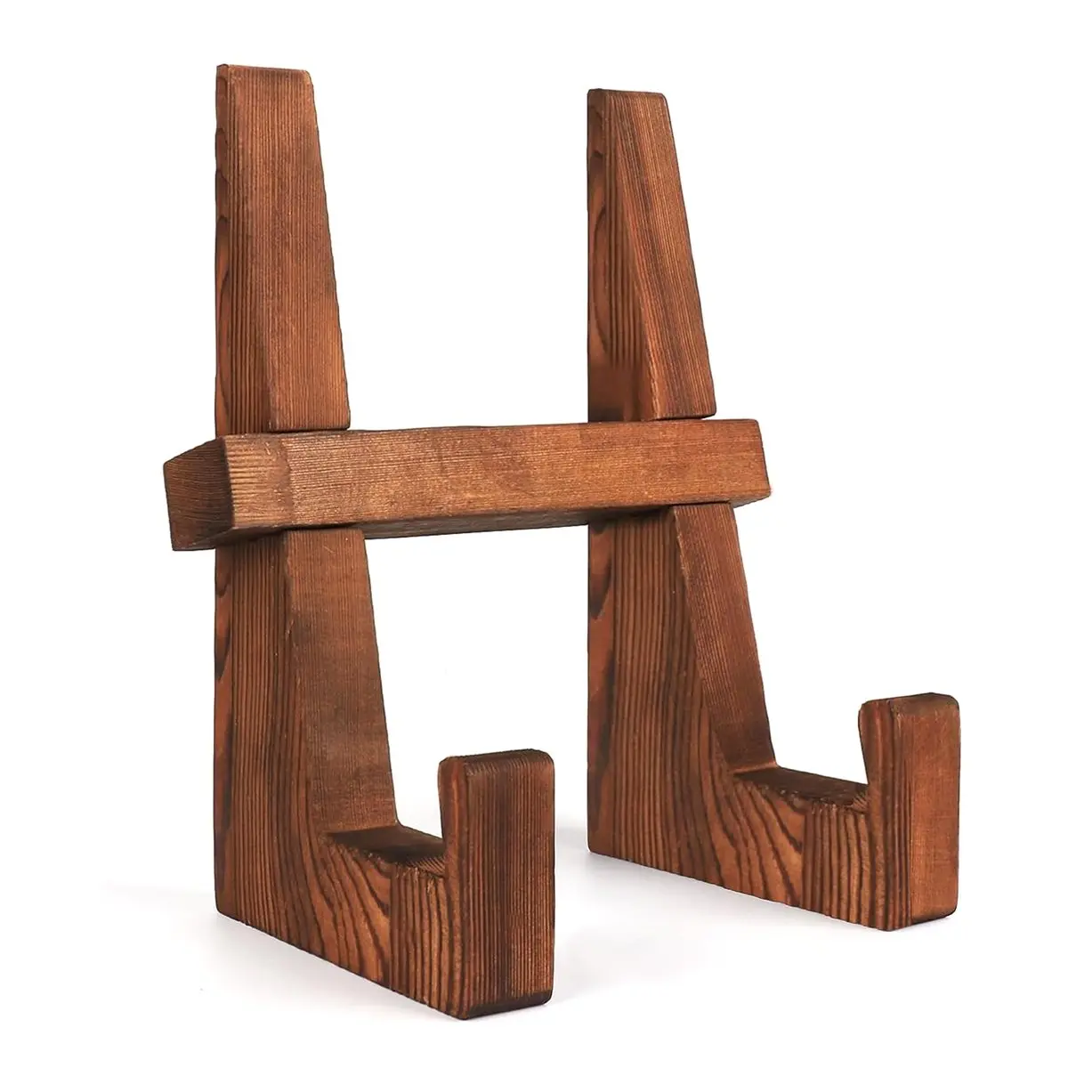 A50U Wood Plate Holder Stand for Display, Rustic Wooden Picture Frame Holder Stand, Decorative Table Top Easels for Display